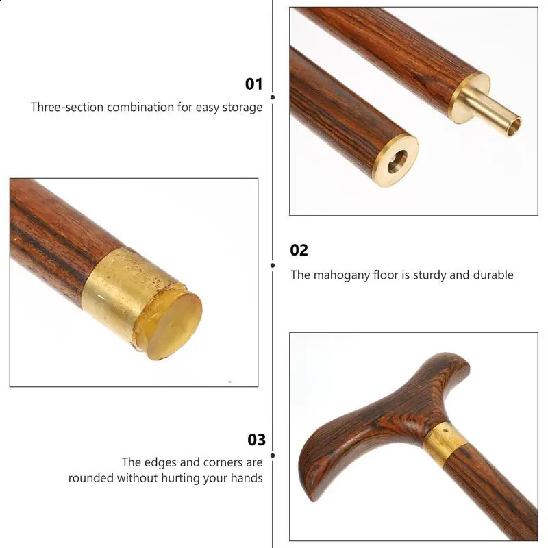 Wood Cane Curved Walking Mountain Carving Trekking Climbing Canes Pole for Hand Crutch Crutches 87x14cm 250117