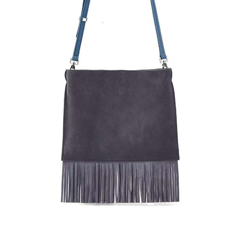 Tassel Design Shoulder Simple Solid Color Classic Style Square Body Women's Crossbody Bag