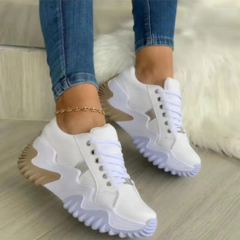 Women's Plus Size Breathable Platform Sneakers - hot Casual Lace-Up Running Shoes, Non-Slip Tenis for Sport