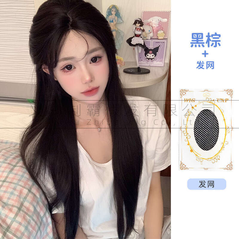 Lace Front Wig Cover T Shape Forehead Lace Wig Women S Full Head Cover New One Piece Fashion Natural Anti Aging Simulation Long Straight Hair