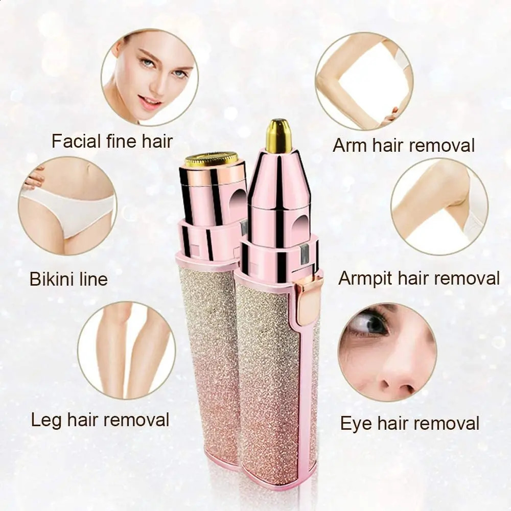 Electric Facial Hair Remover Eyebrow Trimmer Lipstick Shaver Painless Eyebrow Razor Lips Body Facial Hair Removal for Women 250121