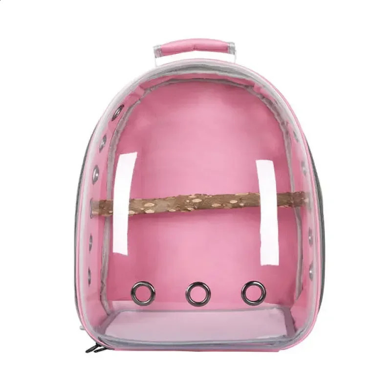 Adjustable Bird Backpack Travel Parrot Bag Cage Portable Breathable Birdcage with Wooden Stick Stand Outdoor Pet Bag 250121