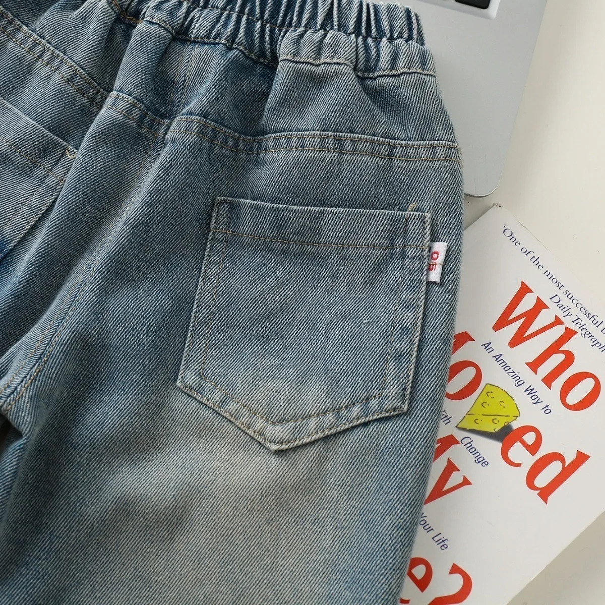 Autumn Infant Baby Boy Jeans Korean Casual Embroidery Outwear Children Boy Denim Pants Loose Elastic Waist Kid Boys Trousers 250115