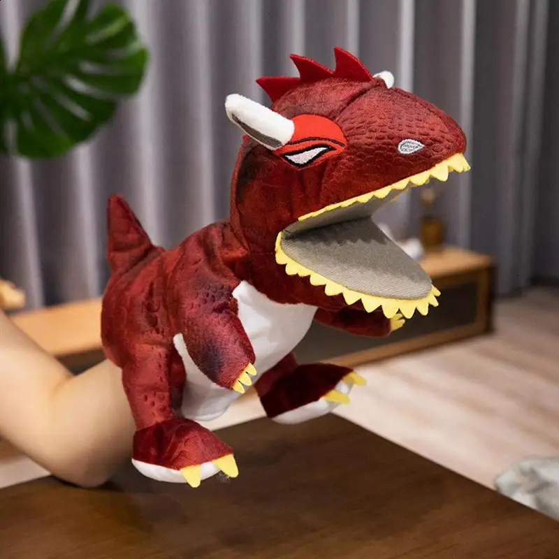 Free shipping Interactive Plush Finger Puppets Creative Realistic Stuffed Hand Puppet Dinosaur Toy For Kids