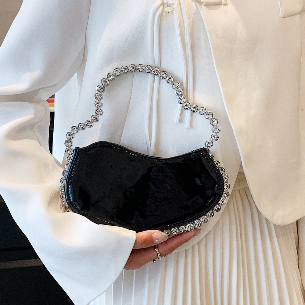 2023 New Water Irregular Women's Banquet Bag, Set Sparkling Diamond French Mobile Phone Handheld Bag