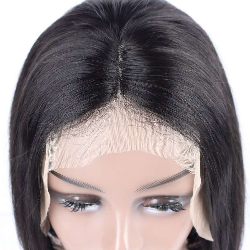 Lace Front Wig Cover T Shape Ladies Real Hair Half Lace Headband X Bob Wig Minimum Order