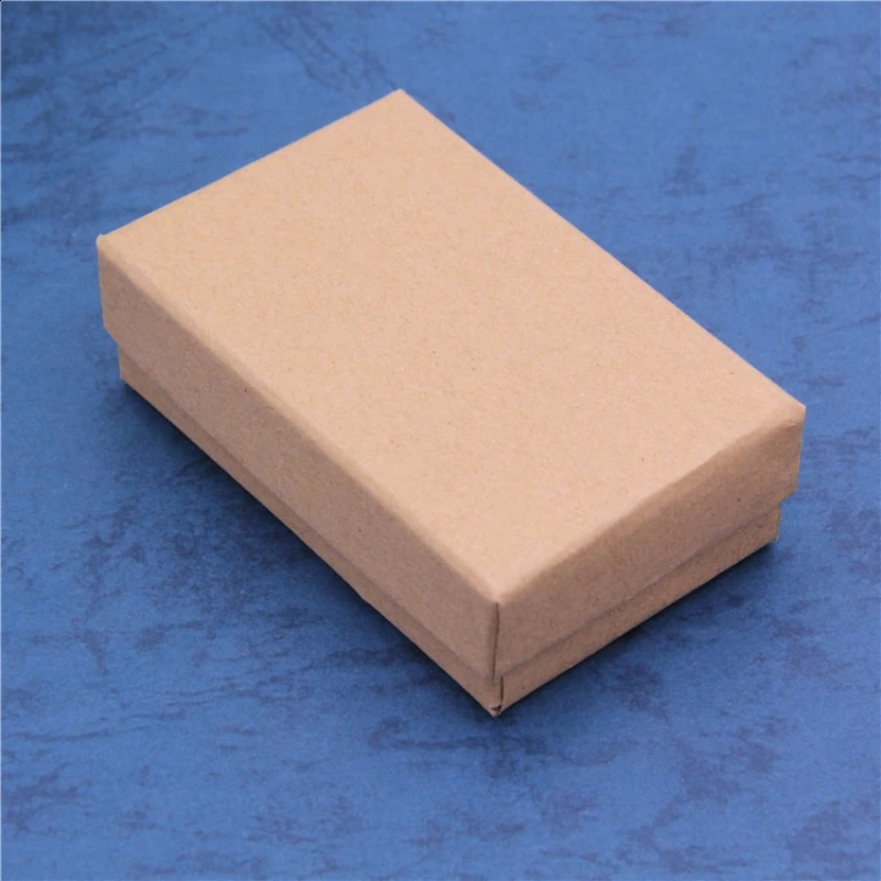 16pcs/lot 5x8 brown kraft box Jewelry Sets Display Box Cardboard Necklace Earrings Ring Box Packaging Gift Box with Black Sponge 250117