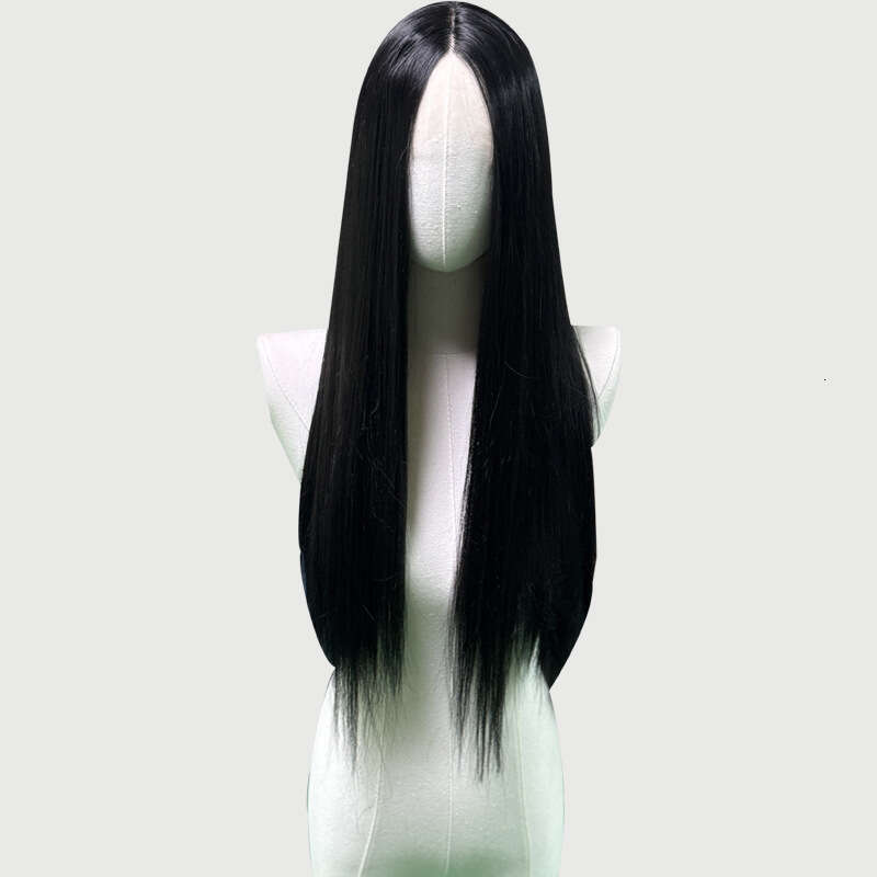 Lace Front Wig Cover T Shape Front Lace Wig Women S Hair Head Cover Natural Simulation Hair Invisible Bangs Black Long Straight Full Top Wig Cover