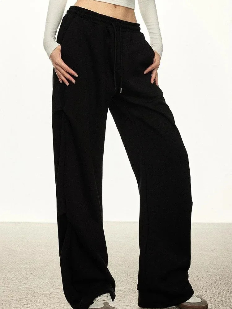 HOUZHOU Vintage Baggy Joggers Sweatpants Y2k Woman Harajuku Streetwear Sports Pants Korean Fashion Pleated Oversized Trousers 250117