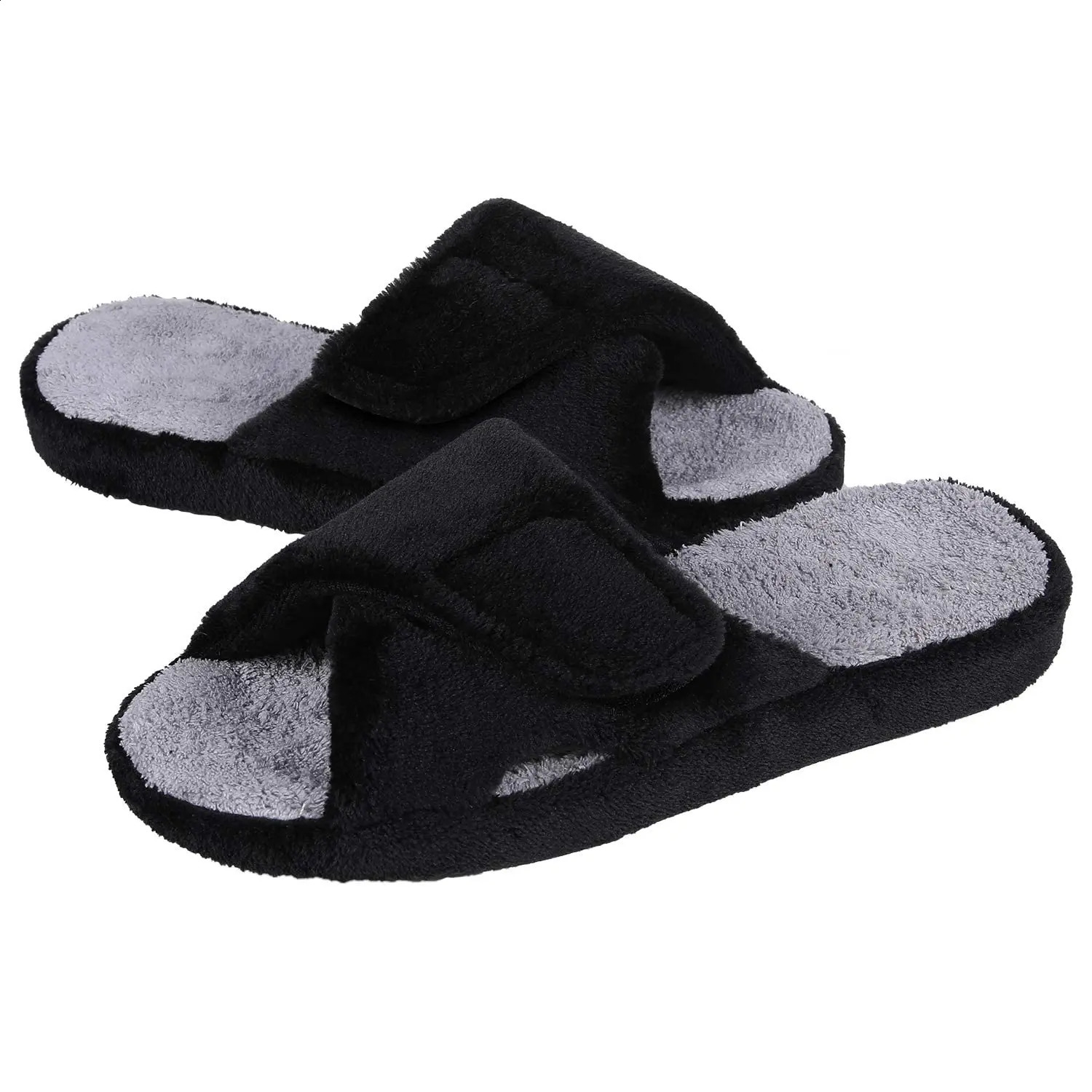 Litfun Women Indoor Flat Slippers Adjustable Band Soft Sole House Lovely Cotton Slides Memory Foam Bedroom 250117