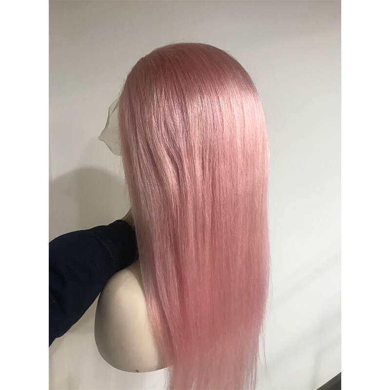 Lace Front Wig Cover T Shape Lace Headset LACE WIG X Straight Rose Gold Sakura Pollen Real Long Hair