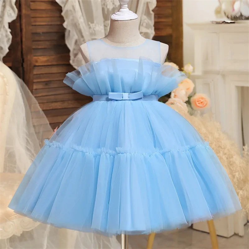 Baby Dresses For Girls Kids Wedding Bridesmaid Gown Toddler Tulle Birthday Princess Party Dress Infant Outfits Vestidos 1-5 Year 250117