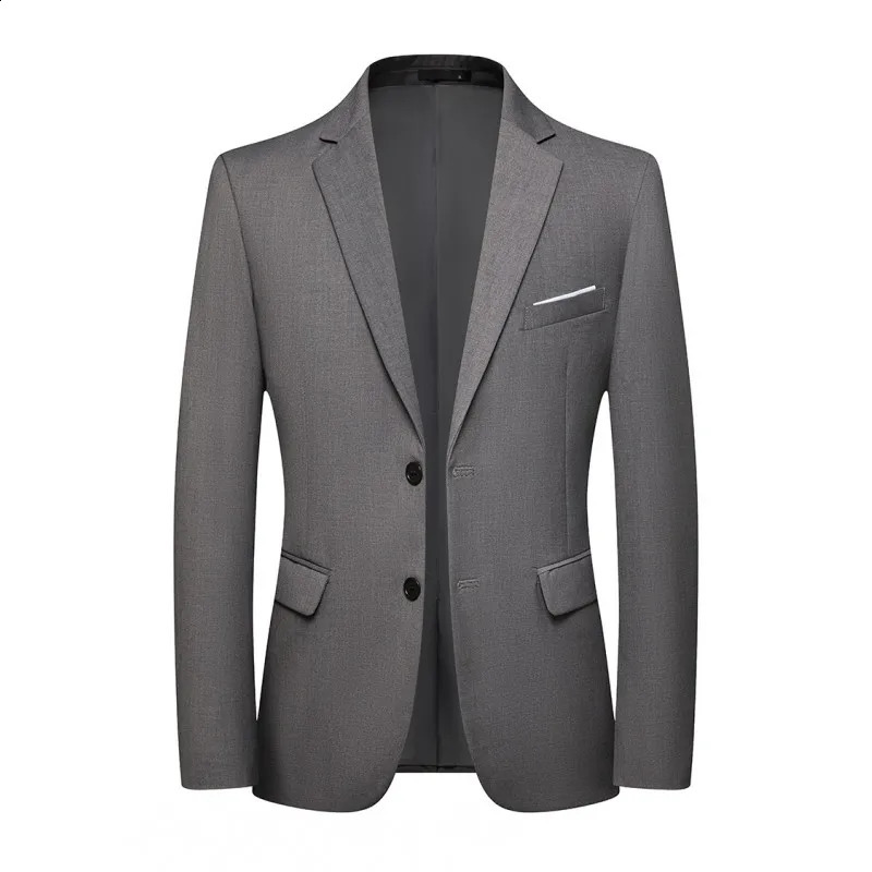 Blazer Fashion Men Business Casual Solid Color British Style Wedding Gentleman Slim Professional Formal Suit 250115