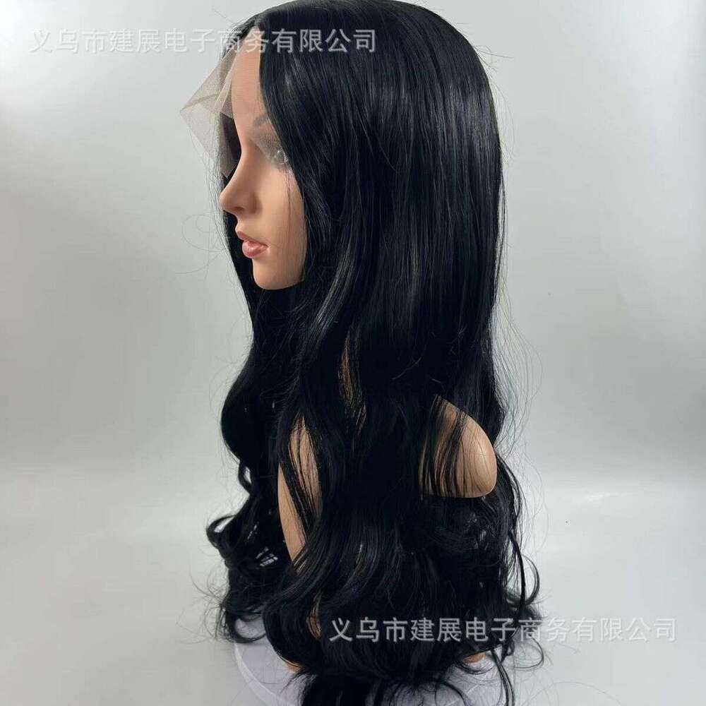 Lace Front Wig Cover T Shape New Lace Wig For Women Mid Length Hair With Large Waves And Curly Hair Synthetic Headband