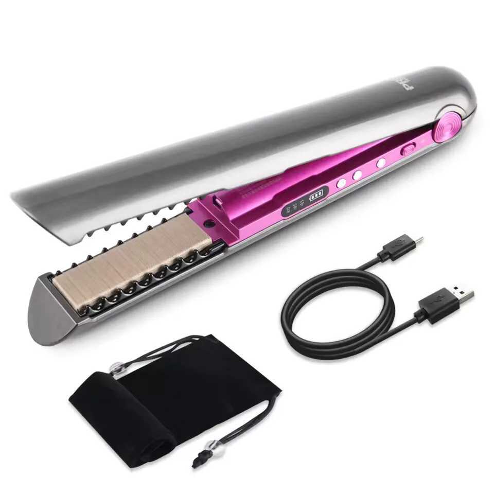 Professional Ceramic Flat Iron 2 in 1 Cordless Hair Straightener and Curler Rechargeable wireless Straightene Z250122