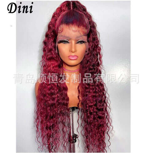 Lace Front Wig Cover T Shape Women S Wig Front Lace Small Curl With Long Curly Hair In The Middle Fashionable Explosive Head Synthetic Fiber Headband