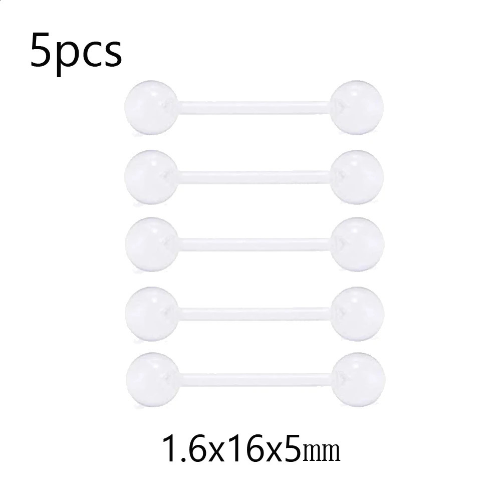 Clear Piercing Retainer Septum Nose Studs Flexible Lip Ear Hoop Tongue Rings Nipple Ring Daith Earrings Plastic Industrial 250110