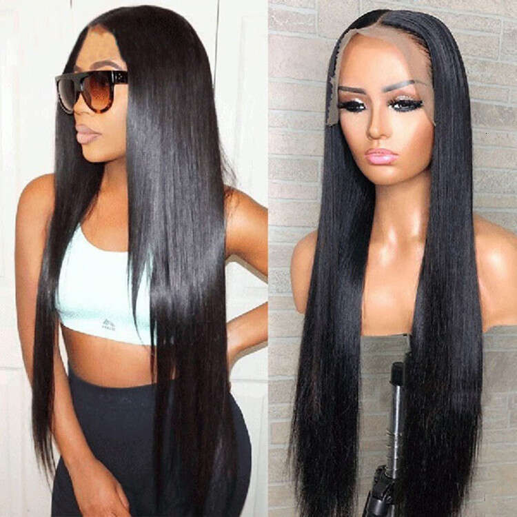 Lace Front Wig Cover T Shape Wig Front Lace Soft X Myanmar Straight Human Hair Headband Natural