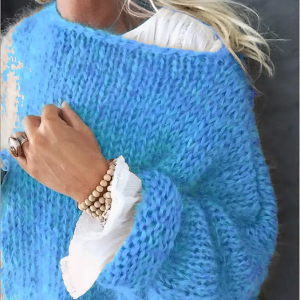 Fall Fashion Mohair Sweaters Thick Long Seleve Top Oversized Women Pullovers Autumn Knitted Pink Sweaters Preppy Style Harajuku 250117