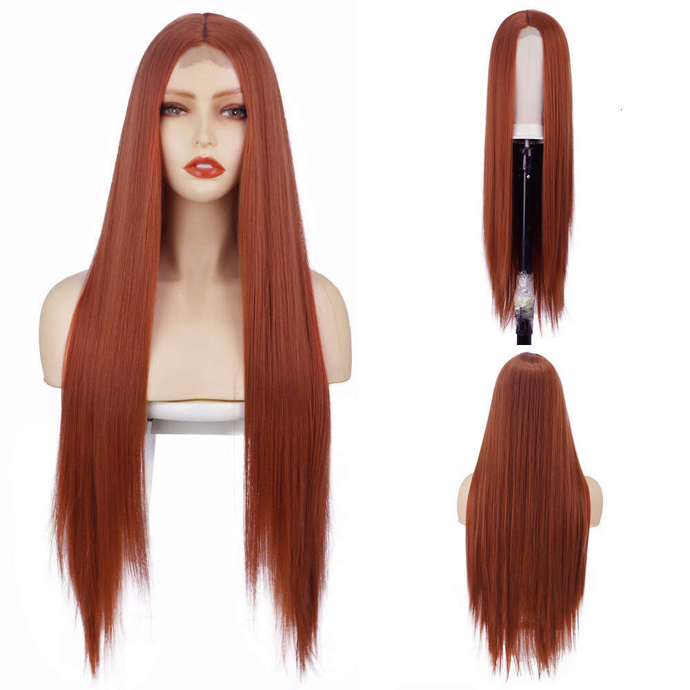 Lace Front Wig Cover T Shape Women S Long Straight Hair Chemical Fiber Head Cover Front Small Lace Wig