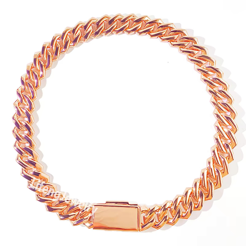 Custom 20mm 4-Rows Sterg Sier Rose Gold Cuban k Chain for Men Full Iced Hip Hop Dia Moissanite Fine Necklaces