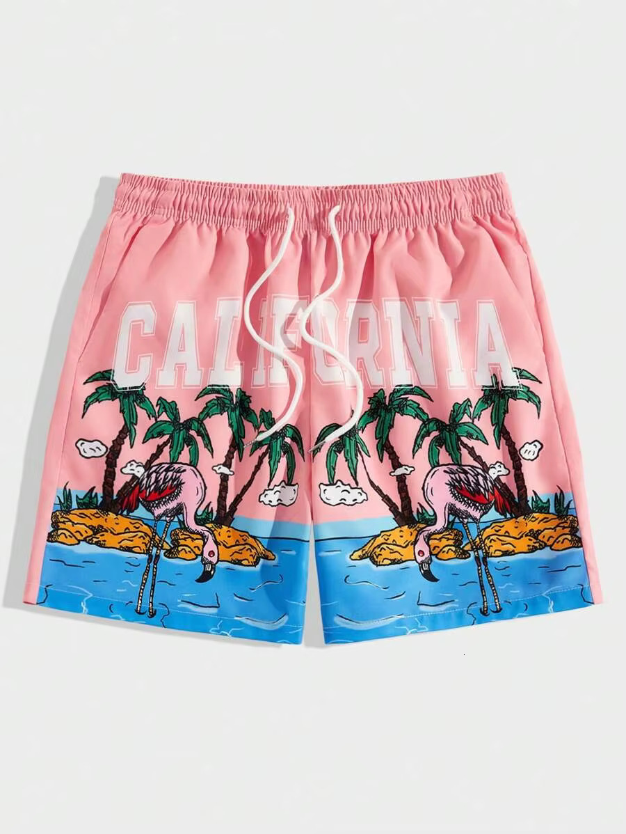New Men's Summer Loose 3D Printing Casual Animation Print Haruku Sports Quick Drying Shorts