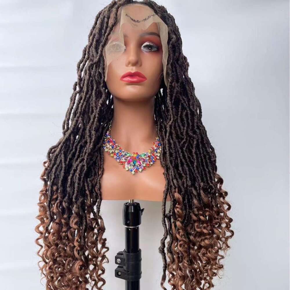 Lace Front Wig Cover T Shape Fashion Full Lace Hair Cover Long Headband Loose Tail Dirty Braid Synthetic Fiber High Temperature Silk Wig