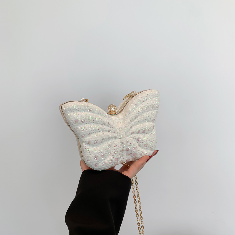Small Niche Design Fairy new style Summer New High-End Fashion Rhinestone Shoulder Chain Dinner Butterfly Bag