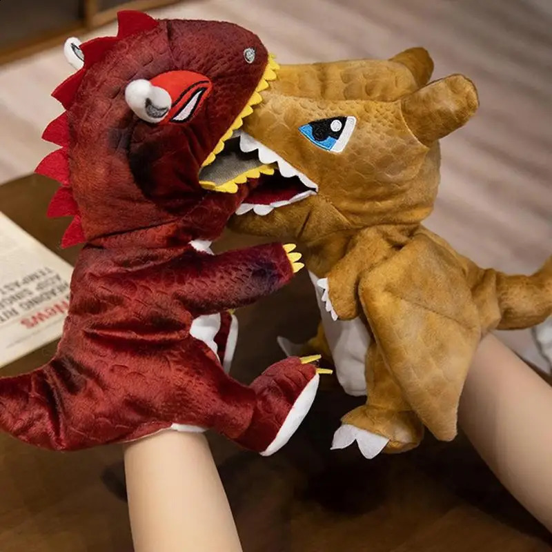 Free shipping Interactive Plush Finger Puppets Creative Realistic Stuffed Hand Puppet Dinosaur Toy For Kids