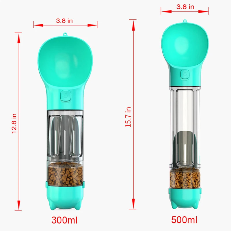 Portable Multifunction Dog Water Bottle Food Feeder Drinker Bowl 3 In 1 Leak-proof Poop Bag Dispenser Pet Outdoor Supplies 250110