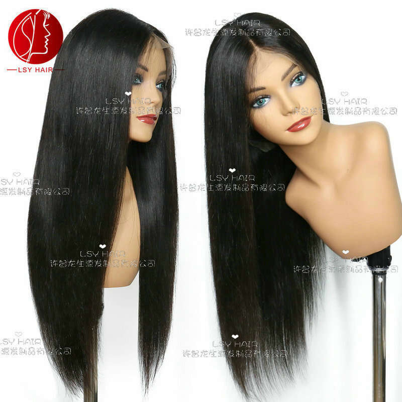Lace Front Wig Cover T Shape Lace Female Wigs Glueless Front Lace Human Hair Wig Headband