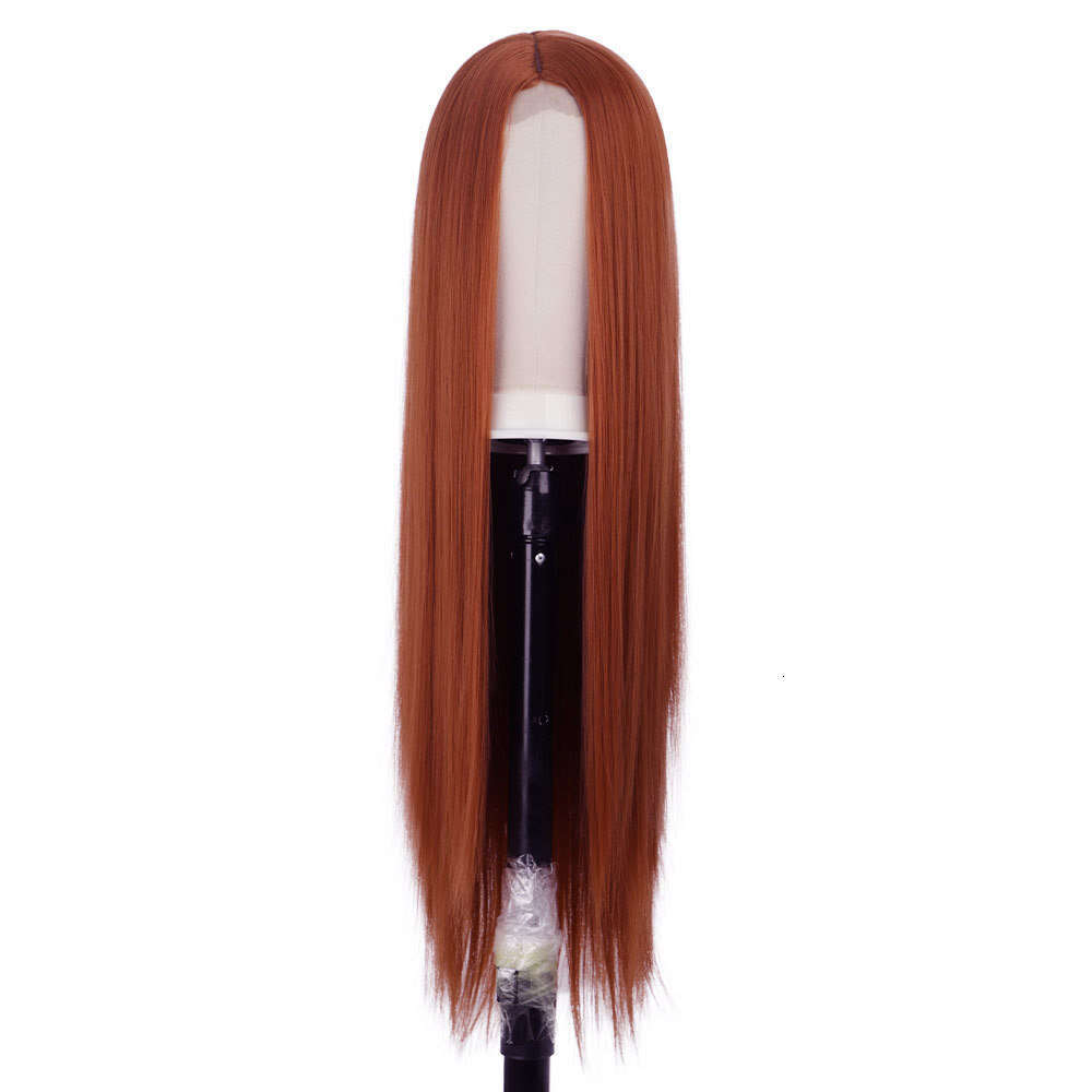 Lace Front Wig Cover T Shape Women S Long Straight Hair Chemical Fiber Head Cover Front Small Lace Wig