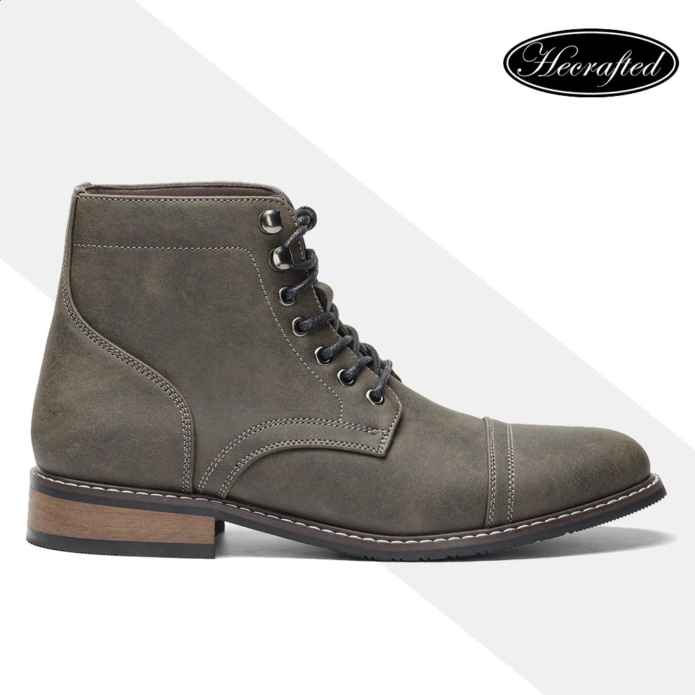 Leather Boots Men Retro Lace-Up Comfortable Top Quality Fashion 2024 Ankle Boots 250120
