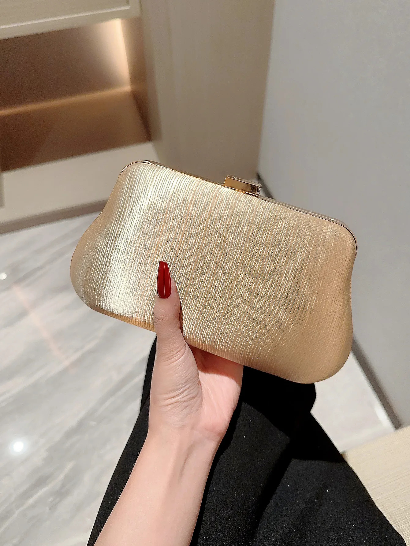Ladies classic cross satin evening bag clutch bag party prom bag evening bag dress bag wedding bag chain bag 250122