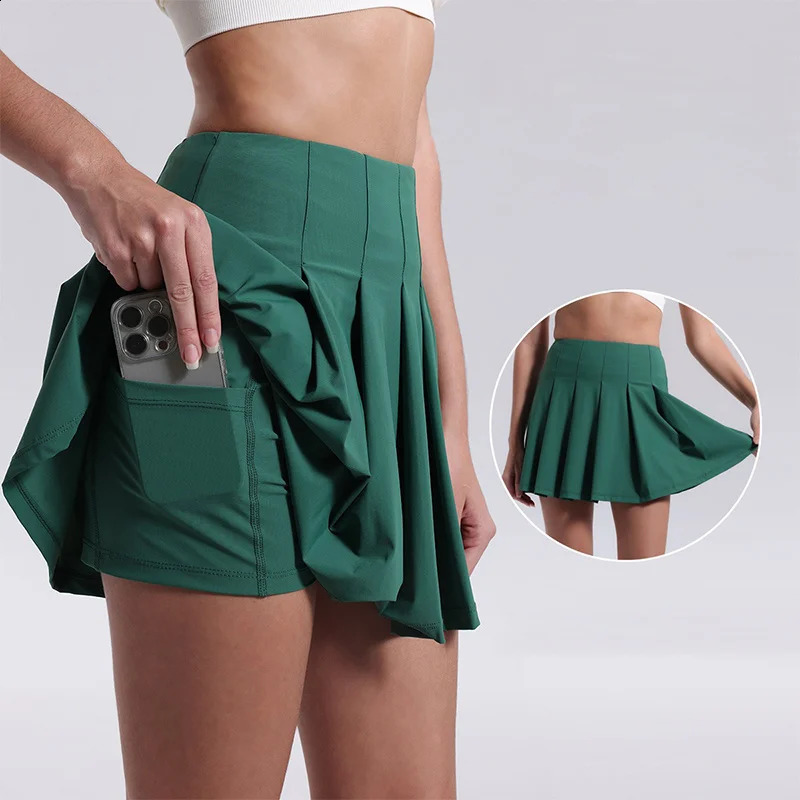 Item Crease Resistant Tennis Skorts Pockets Pleated Skort Sports Skirts Stretchy Running Shorts Skirt Golf 250122