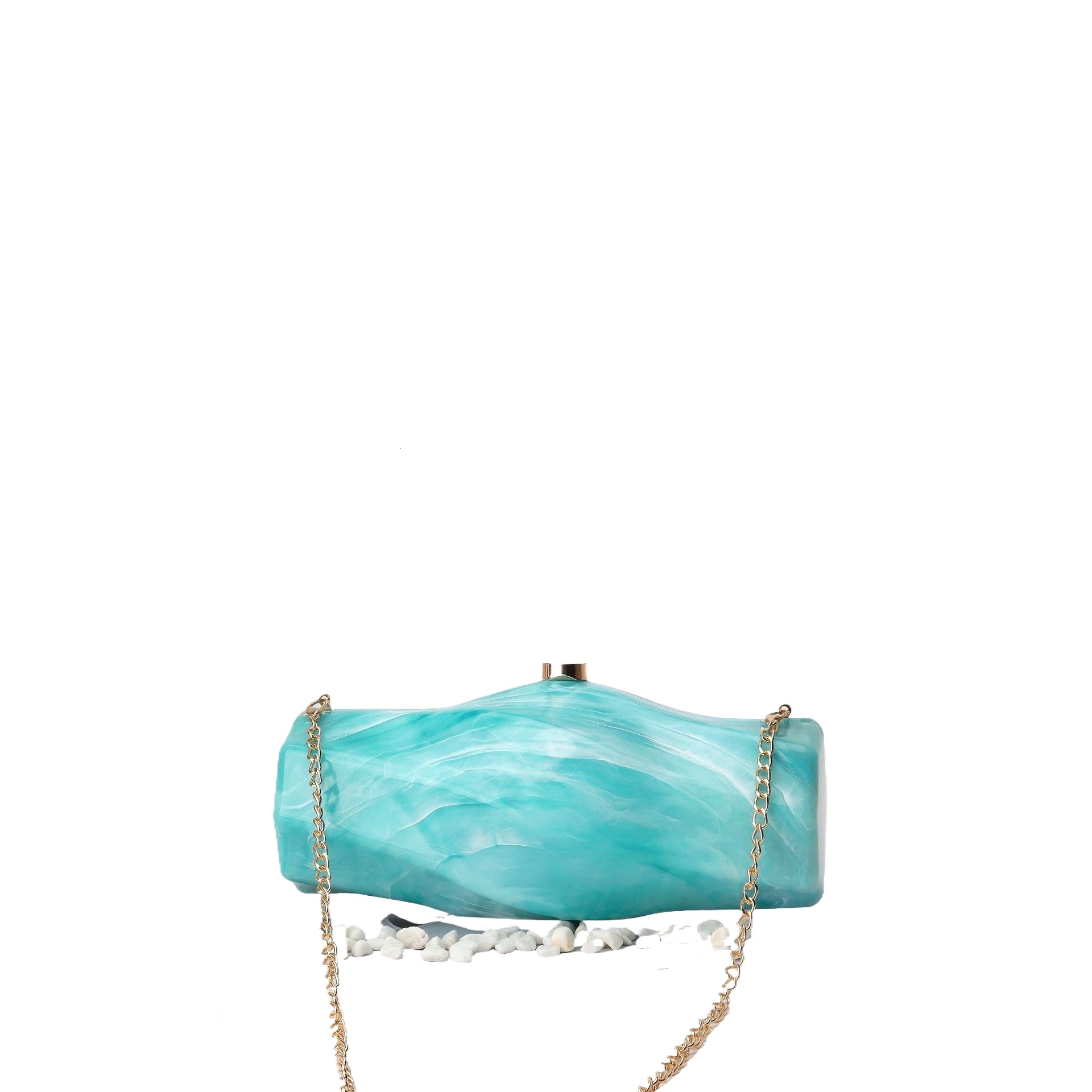 Advanced Niche Design, Sexy Irregular Acrylic Box Bag, Casual And Versatile, Stone Patterned Hand-Held Crossbody Bag