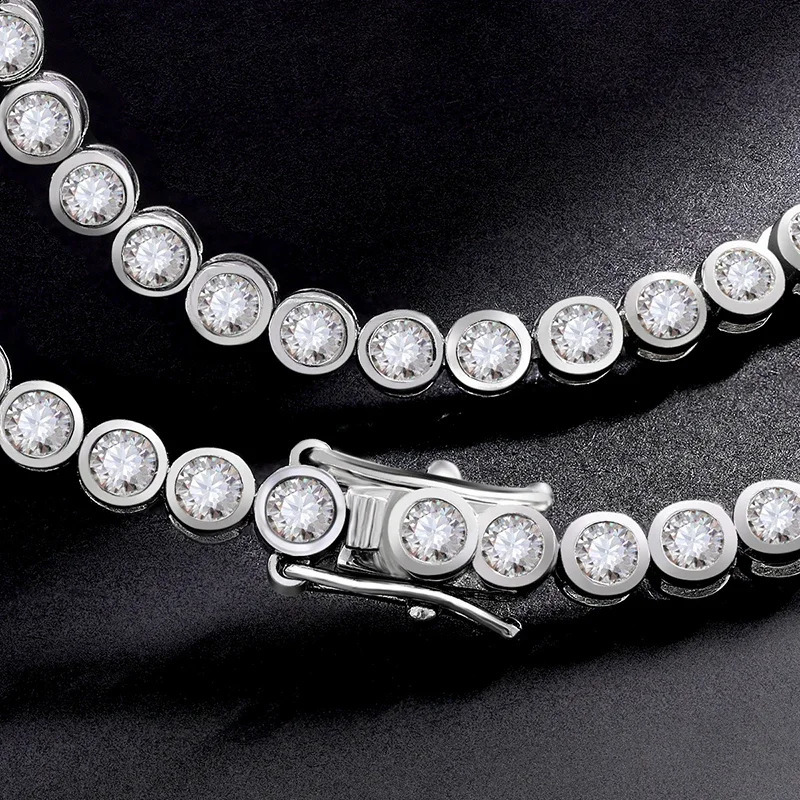 Halaile D Color Full S925 Sterling Silver Sparkling Bubble Tennis Bracelet with GRA Fine Jewelry Womens Trendy Gift 250121