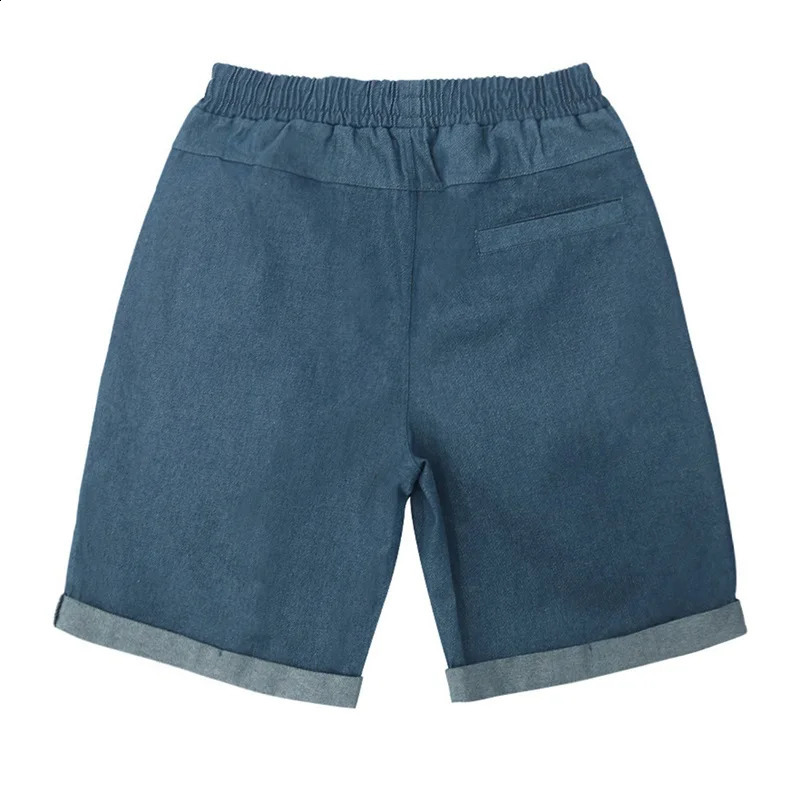 Men s Relaxed Fit Denim Shorts with Drawstring Waistband and Pockets Perfect for Summer Beach or Streetwear Style 250120