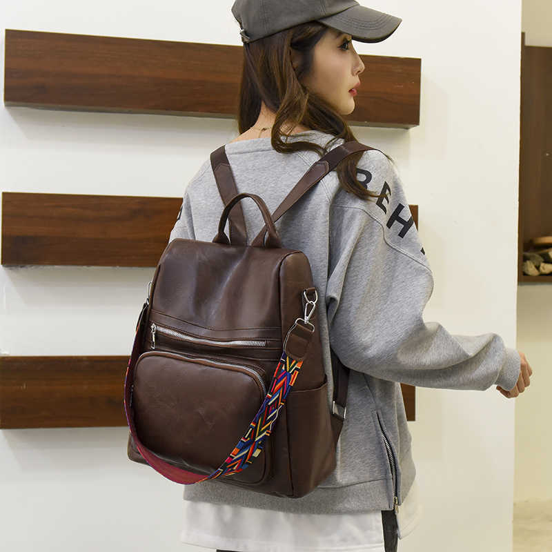 Backpack for women new leather travel backpack brown outdoor leisure womens backpack womens backpack