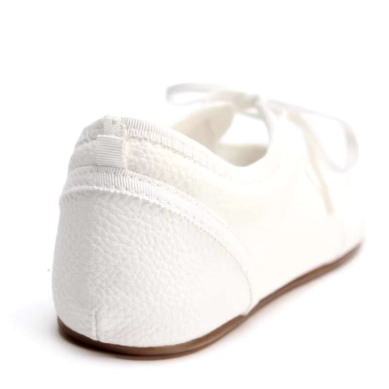 2024 Designer Brand Women Ballet Flats Soft Leather Fashion Shallow Round Toe Autumn Daily Lady Shoes Lace Up Casual Loafers