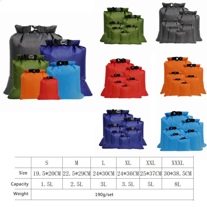 5PCS Waterproof Dry Bag Pack Sack Swimming Rafting Kayaking River Trekking Floating Sailing Canoing Boating y250121