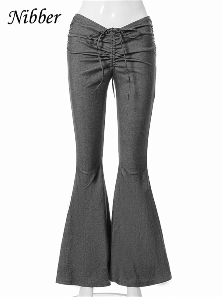Nibber retro Y2K sexy party club Flared summer low waist handle Hip Lift ultra-thin Pants womens streetwear 250122