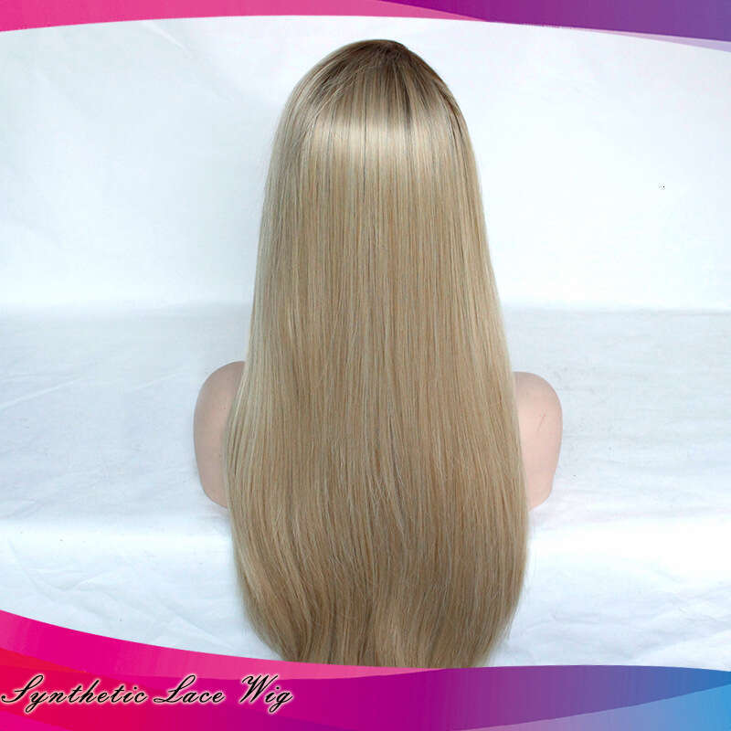 Lace Front Wig Cover T Shape Mid Cut Women S Shawl Long Straight Hair T Color Gradient High Temperature Silk Front Lace Quality Semi Hand Woven Wig He