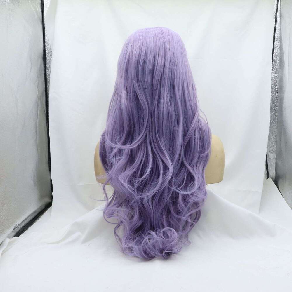 Lace Front Wig Cover T Shape Wig With Long Curls Lace Synthetic High Temperature Silk Hand Woven Wig Headband