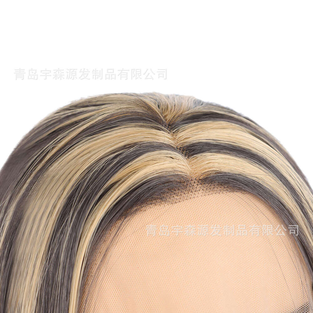 Lace Front Wig Cover T Shape New Piano Color Synthetic Front Lace Wig Headset Women S Intercolor Long Curled Hair