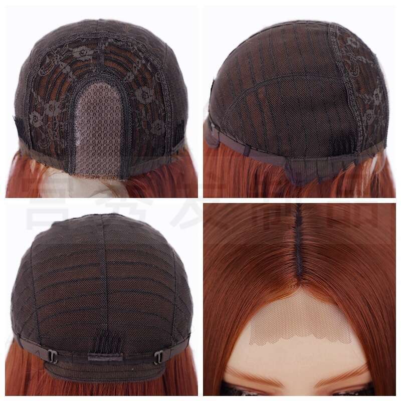 Lace Front Wig Cover T Shape Women S Long Straight Hair Chemical Fiber Head Cover Front Small Lace Wig