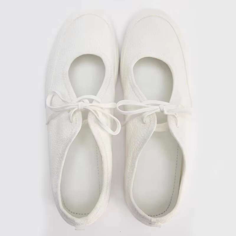 2024 Designer Brand Women Ballet Flats Soft Leather Fashion Shallow Round Toe Autumn Daily Lady Shoes Lace Up Casual Loafers