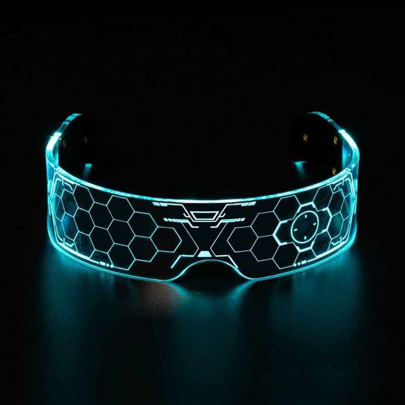 Cool LED Glasses Shining Sunglasses Cyberpunk Shining Party Glasses Rave Neon Mask Toys Vocal Music Concert Decoration Glasses DJ T250122