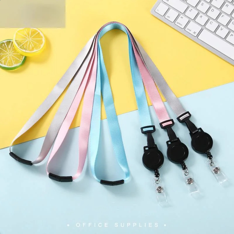 Retractable Work Pass Card Sleeve Neck Strap ID Holders Name Badges Lanyards Strap Keys Rope Lanyards 250120