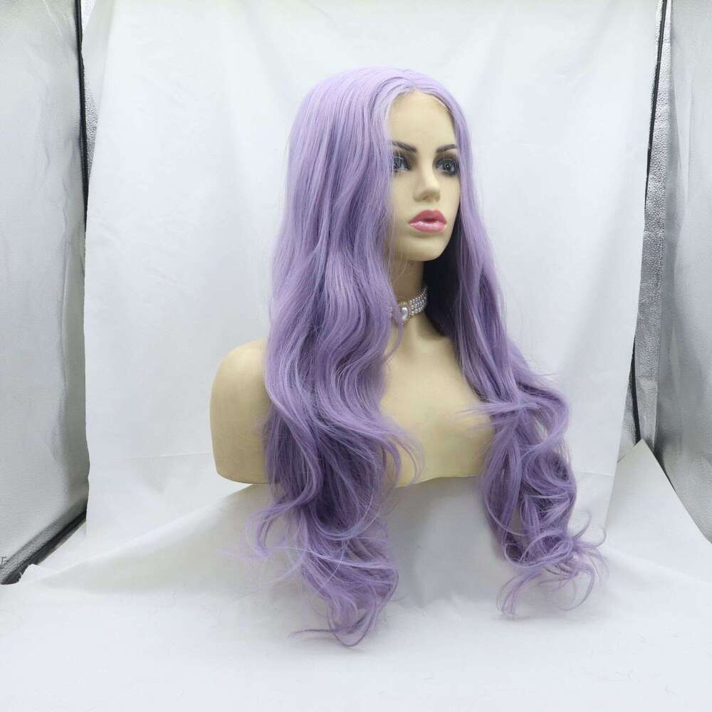 Lace Front Wig Cover T Shape Wig With Long Curls Lace Synthetic High Temperature Silk Hand Woven Wig Headband